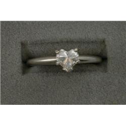 14K HEART SHAPE DIAMOND SOLITAIRE RING