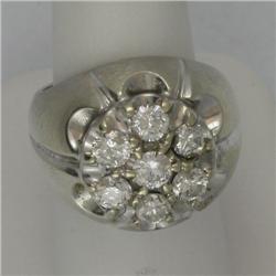 14K WG GENT'S 2.50 CTS 7-STONE DIAMOND CLUSTER