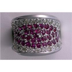 14K RUBY AND DIAMOND PAVE' BAND