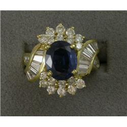 18K FINE CEYLON SAPPHIRE & DIAMOND RING