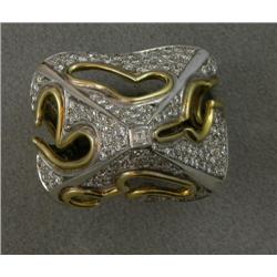 14K PYRAMID DIAMOND DESIGNER RING