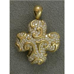 18K NEIMAN MARCUS PAVE' DIAMOND PENDANT