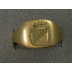 18K GENT'S FAMILY CREST SIGNET RING
