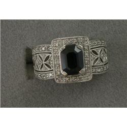 14K TSAVORITE GARNET & DIAMOND RING