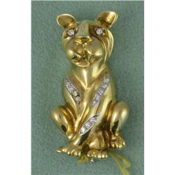 18K H. STERN DIAMOND PANTHER PIN