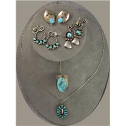 ASSORTED NATIVE AMERICAN STERLING JEWELRY
