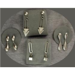 4 PR.STERLING SILVER DANGLE EARRINGS