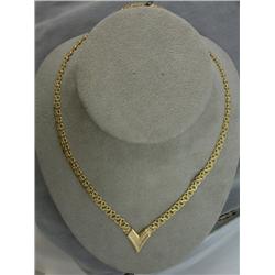 14K FANCY DIAMOND V NECKLACE