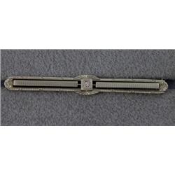 14K EDWARDIAN ENGRAVED DIAMOND BAR PIN