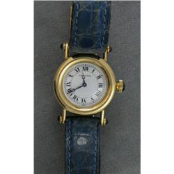 LADY'S 18K CARTIER DIABLO STRAP WATCH