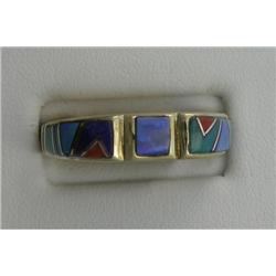 14K INLAID GEMSTONE BAND