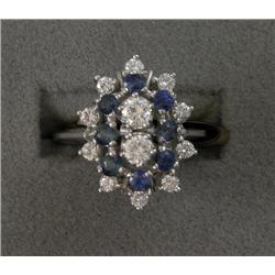 14K SAPPHIRE & DIAMOND LADY'S RING