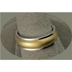14K TWO TONE COMFORT FIT WEDDING BAND
