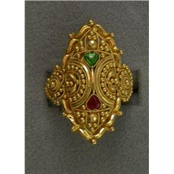 22K ASIAN ENAMEL FASHION RING