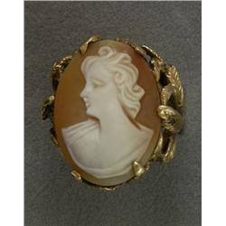 14K FREE FORM SHELL CAMEO RING