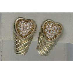 18K DAVID YURMAN PAVE' DIAMOND EARRINGS