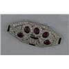 Image 1 : 14K REPRODUCTION ART DECO RUBY, DIAMOND & ONYX PIN