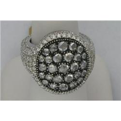 18K NEIMAN MARCUS ROSE CUT DIAMOND PAVE' RING