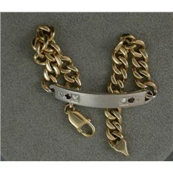 14K DIAMOND & RUBY ID BRACELET
