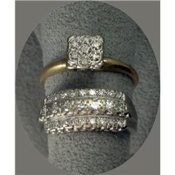 PAIR OF LADY'S DIAMOND VINTAGE RINGS