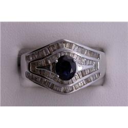 14K SAPPHIRE AND DIAMOND BAND