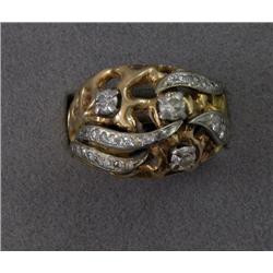 14K FREE FORM CUSTOM DIAMOND DOME RING