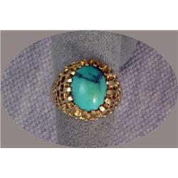 14K CABOCHON TURQUOISE RING