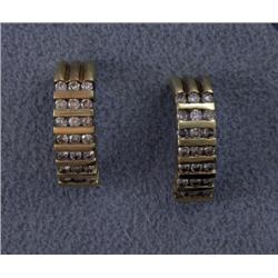 14K DIAMOND LOOP EARRINGS
