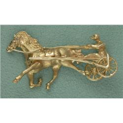 14K TROTTER AND JOCKEY PIN