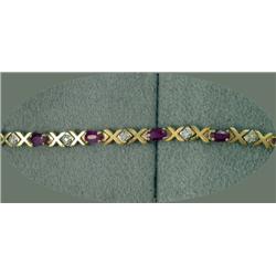 14K RUBY AND DIAMOND BRACELET