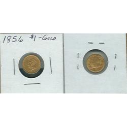 1856 INDIAN HEAD GOLD DOLLAR.