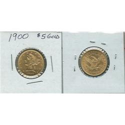 1900 CORONET HALF EAGLE.