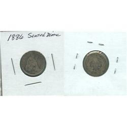 1886 LIBERTY SEATED DIME.