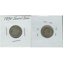 1890 LIBERTY SEATED DIME.