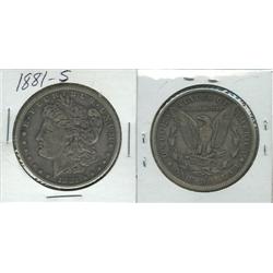 1881 S MORGAN SILVER DOLLAR.