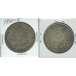 1921 S MORGAN SILVER DOLLAR.