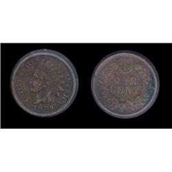 1889 Indian Cent XF detail; Good looking coin a bit rough, trends $10