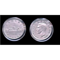 Canada 1938 dollar LOW MINTAGE only 90,304 pieces minted!!!; One of the scarcer early dates! Cleaned