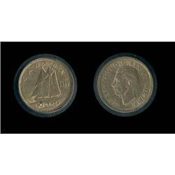 Canada 1938 10 cents Choice AU; Nice choice coin, tougher date! Unc retail $40