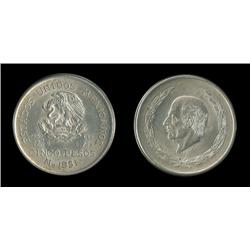 1951 and 1952 Mexico 5 pesos Morelos silver nice!; Part of a short lived set, high silver content