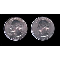 1983 P & D Washington Quarters Nice BU; Hard to find at any price!