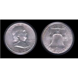 1949-S Franklin Half KEY Choice BU; Very light toning!