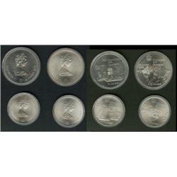 Canada 1976 Olympic coins Series 1; In issued case, 4 coins over 4.32 ounces silver weight!