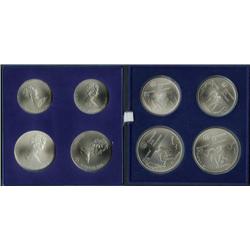 Canada 1976 Olympic coins Series 6; In issued case, 4 coins over 4.32 ounces silver weight!