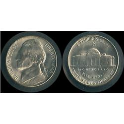 1945-S Jefferson War Nickel Very Choice-Gem BU; Lovely quality, last year of the wartime silver seri