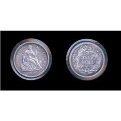 1861 + Dime. XF+. Tuff early coin. Great detail.