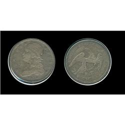 1834 Cap. Bust Quarter Error. F+. 45* rotated left
