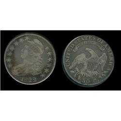 1822 Capped Bust Half Dollar. XF.  Low mint (1.5 million)