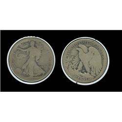 1916 Walking Half Dollar Error. G+. 30* rotated left. Key (608,000)
