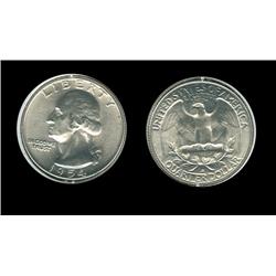 1954d Silver Wash. Quarter. MS-63. 10* rota
